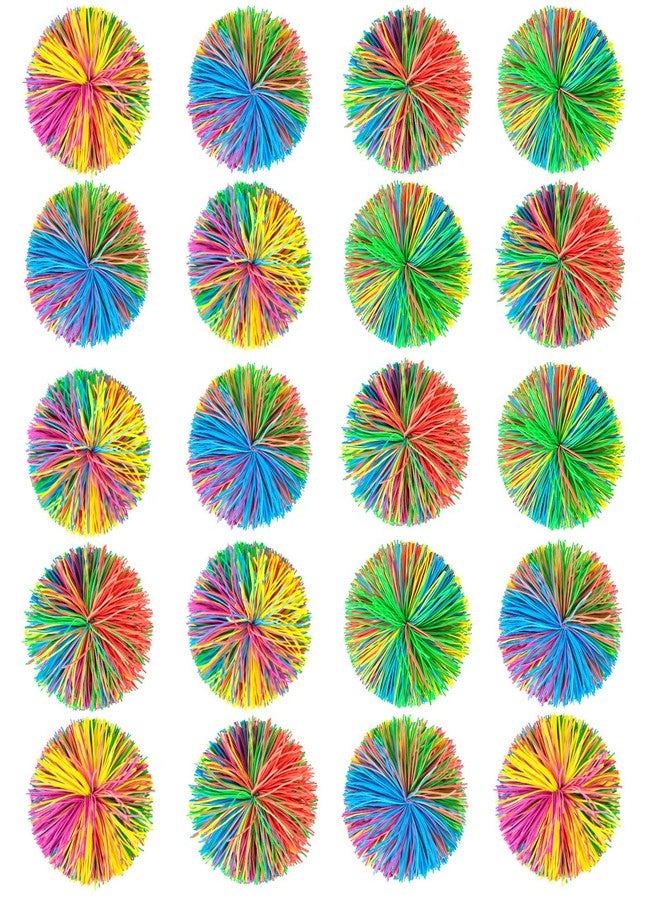 Bloolilies Valentines Day Gifts Sensory Stringy Balls & Bouncy Stress Balls, 20 Pack Party Favors for Kids 4-8-12 Rainbow Soft Balls for Stress Bags, Outdoor Toys for Boys Girls Birthdays Easter Gifts - Image 1